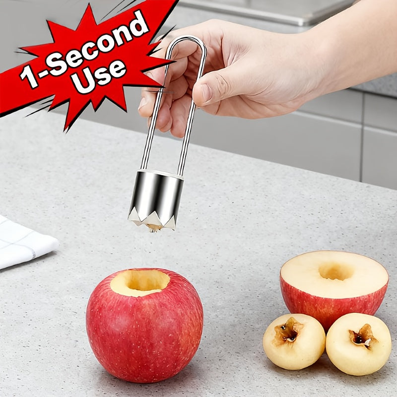 Stainless Steel Fruit Vegetable Corer Remover, Multifunctional Core Seed Remover Tool for Apple, Pear, Bell Pepper, Bitter Melon, Stuffed Vegetables Kitchen Gadget