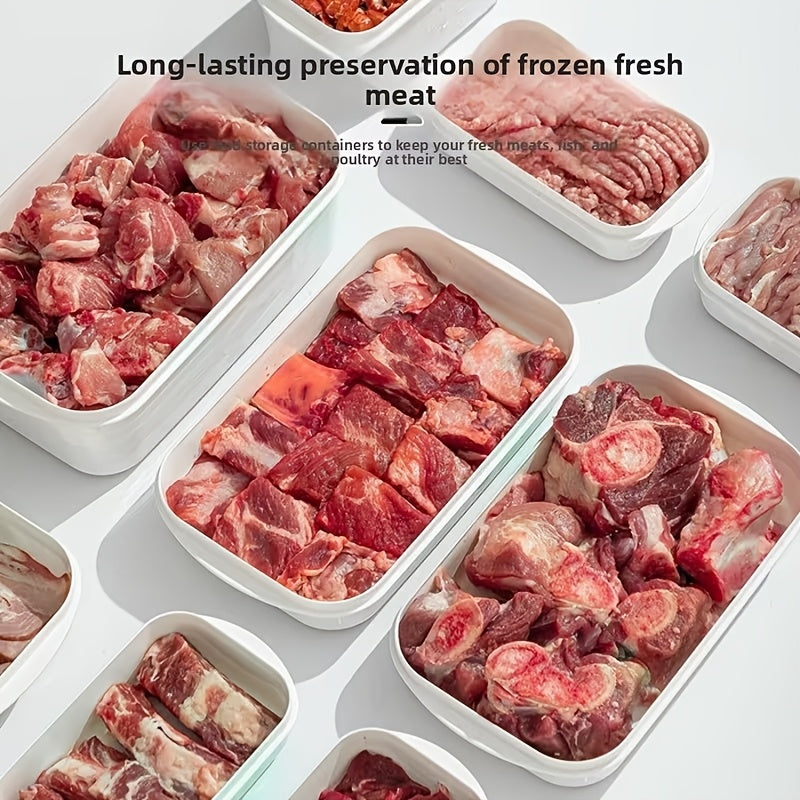 800ML Food Grade PP Food Storage Containers, Freezer & Microwave Safe Meat Storage Box, Stackable Airtight Fridge Organizer for Raw Meat, Vegetables, Meal Prep Kitchen Container