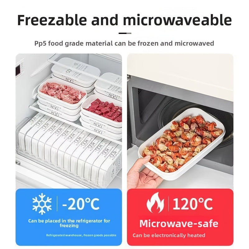 800ML Food Grade PP Food Storage Containers, Freezer & Microwave Safe Meat Storage Box, Stackable Airtight Fridge Organizer for Raw Meat, Vegetables, Meal Prep Kitchen Container